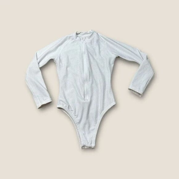 Fiorella Volin Pavones White Zip Up One-Piece Size Small - Picture 1 of 6